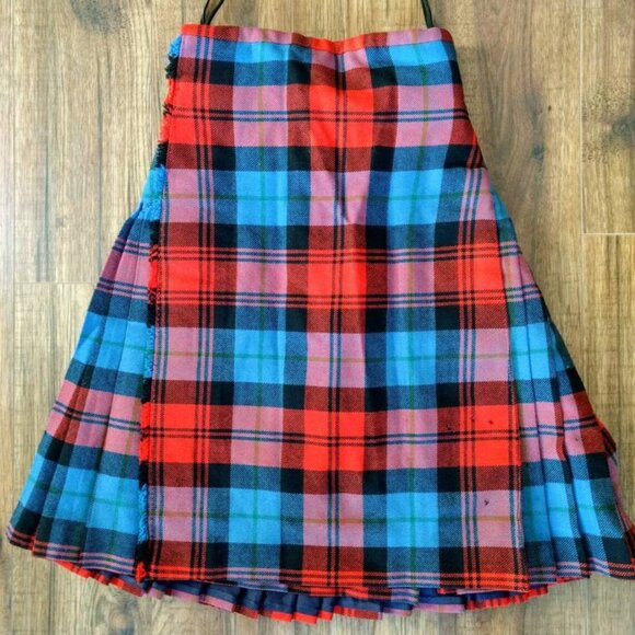 Vintage Wool Red Plaid Kilt 22" Waist by Thos Gordon & Sons Highland - Picture 3 of 10